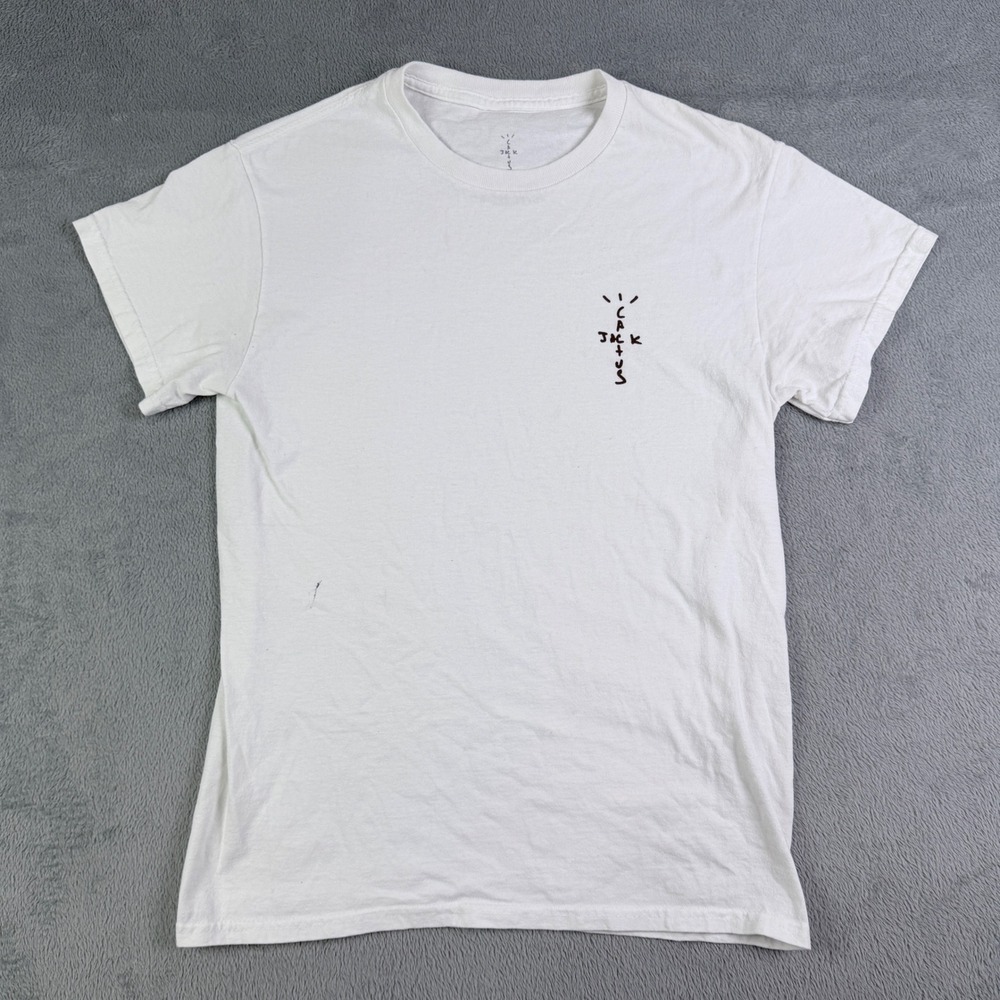 Travis Scott Cactus Jack White Graphic T-Shirt Small 2020 La Flame Enterprises